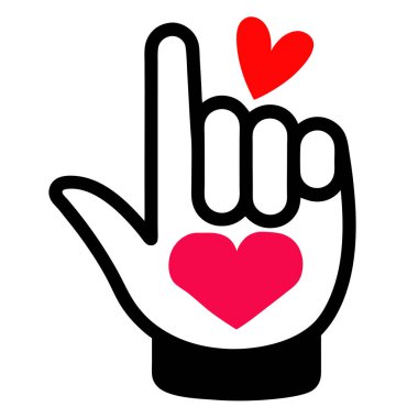 Hand with Heart Gesture Vector Illustration for Love and Peace clipart