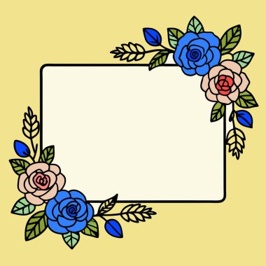 Elegant Floral Frame for Invitations, Announcements, and Greeting Cards Vector Design clipart