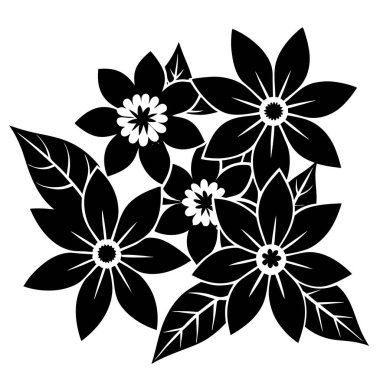 Yeşil Yapraklı Çiçek Buketi Vektör İllüzyonu Zarif Çiçek Tasarımı