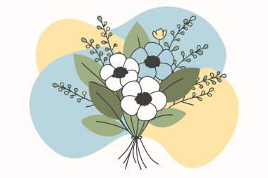 Minimalist Floral Bouquet Vector Illustration Design for Elegant Decor clipart