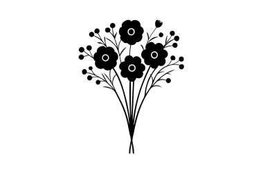 Minimalist Floral Bouquet Vector Illustration Design for Elegant Decor clipart