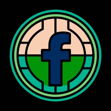 Facebook Logo Icon Vector Art Illustration Design for Websites clipart