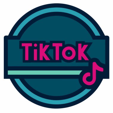 Web siteleri için TikTok Logo Simgesi Vektör Sanat İllüstrasyonu Tasarımı