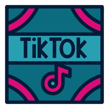 Web siteleri için TikTok Logo Simgesi Vektör Sanat İllüstrasyonu Tasarımı