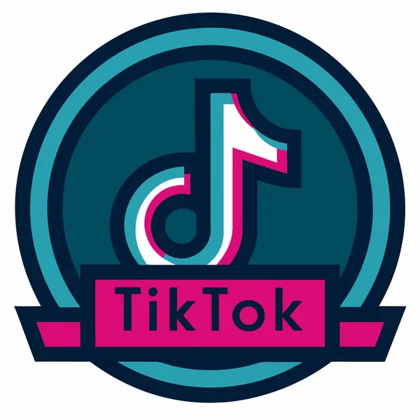 Web siteleri için TikTok Logo Simgesi Vektör Sanat İllüstrasyonu Tasarımı