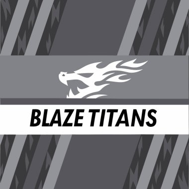 Sports Logo with Blaze Titans Vector Illustration Design clipart