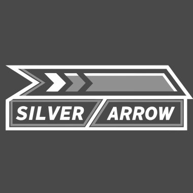 Silver Arrow Logo Vector Design for Sports and Business Branding clipart