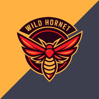 Wild Hornet Logo Vector Design for Sports and Business Branding clipart