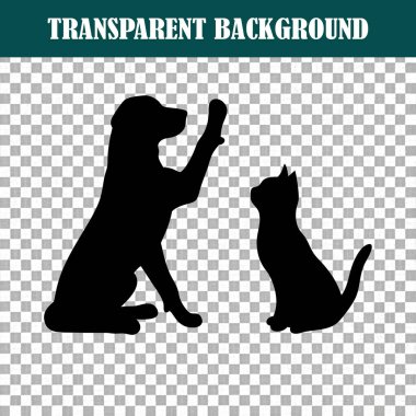 Yürek ısıtan bir siluet, oyuncu bir köpekle meraklı bir kedi arasındaki dostluğun özünü yakalar.