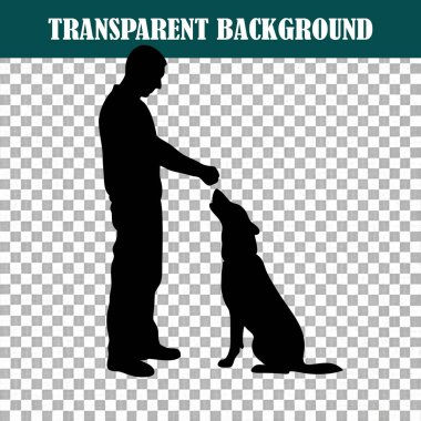 Bir siluet, bir adamla sadık köpeği arasındaki hassas bir anı yakalar.