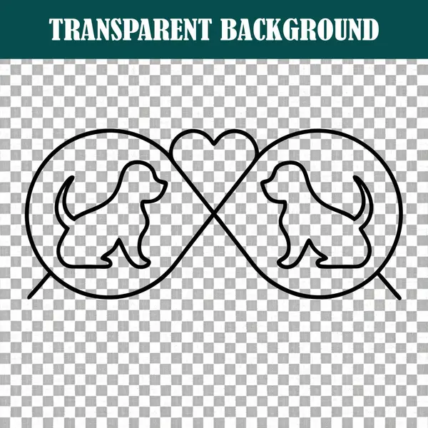 Köpekler ve sonsuz aşk arasındaki bağın tasvir edici bir temsili. Sevgi iletmek için çizgiler ve şekiller kullanılıyor.