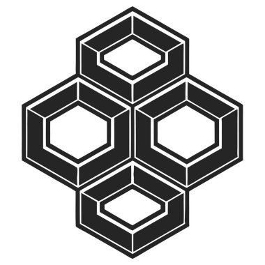 Yüksek kontrastlı siyah ve beyaz renkli çarpıcı bir soyut geometrik model. Bu tek renkli tasarım altıgen ve eşkenar dörtgen şekillerinin yinelenen bir düzenini içerir, dinamik ve görsel olarak çekici bir arkaplan yaratır. Kusursuz vektör çizimi teklifi