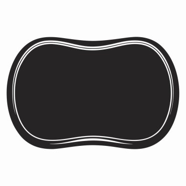 Hassas beyaz kenarı olan gelişmiş siyah ve beyaz kıvrımlı dikdörtgen şekli çarpıcı bir tasarım unsuru yaratır. Bu soyut grafik modern ve zarif bir estetik için mükemmel çok yönlü bir şablon. Temiz ve minimalist tarzı amfiyi sunar