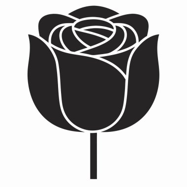 Zarif bir siyah gül silueti, çarpıcı bir kontrast sunan el değmemiş beyaz bir arkaplanı şereflendirir. Bu büyüleyici çiçek tasarımı, narin taç yaprakları ve zarif gövdesiyle bir gülün ayrıntılı bir taslağını içeriyor. Biraz rom eklemek için mükemmel.