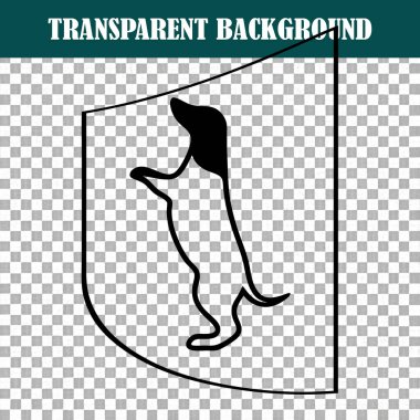 Ayakkabı ve köpek siluetinin siyah-beyaz çizimi