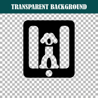 Beyaz arkaplanda siyah köpek simgesi vektör parlak tasarımı