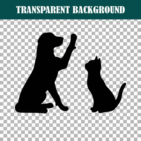 Yürek ısıtan bir siluet, oyuncu bir köpekle meraklı bir kedi arasındaki dostluğun özünü yakalar.