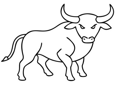 Basit ama güçlü bir sanat çizgisi belirgin boynuzları olan gururlu bir boğayı tasvir ediyor. Bu siyah beyaz vektör, güçlü boynuzlu bir sığırın minimalist tasarımını sergiliyor. Güç sembolü olarak kullanılmak için ideal, görüntü varis için uygundur.