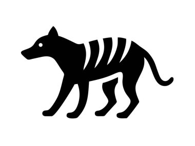Bir Tazmanya kaplanının çarpıcı bir silueti, ya da tilasin, bu siyah ve beyaz vektör çiziminde resmedilmiştir. Bu illüstrasyonda nesli tükenmiş, kendine has çizgileri olan, logo, amblem ya da tasarım unsuru olarak mükemmel bir keseli hayvan bulunur. Kimlik