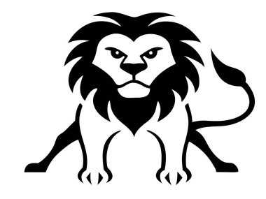 Çarpıcı bir siyah-beyaz vektör çizimi, temiz beyaz arka plana karşı görkemli bir aslan sembolü sunar. Güçlü bir aslan siluetinin yer aldığı bu zarif tasarım, gücü ve cesareti temsil ediyor. Simge, logo ya da amblem represen olarak kullanmak için mükemmel.