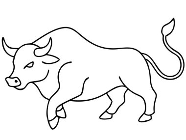 Basit, siyah ve beyaz bir tasvir güçlü bir boğa, somut bir güç ve kararlılığı tasvir eder. Bir sığır hayvanının bu çarpıcı vektör çizimi Boğa burcunu temsil etmek için mükemmel. Markalaşma, simge tasarımı veya dolandırıcılık için ideal