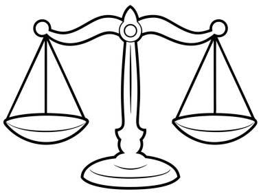 Basit, tek renkli bir tasvir, terazinin adalet sembolünü bembeyaz arka planda tasvir eder. Bu vektör görüntüsü, hukuk sistemi içinde eşitlik ve dengeyi temsil eder ve onu hukuk, mahkeme ve yargı için ideal kılar. Şey...