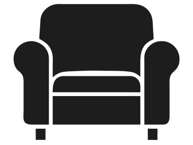 Basit, zarif bir siyah beyaz koltuk çizimi iç tasarım projeleri için mükemmel. Bu vektör grafiği, bir oturma odasında mobilya, oturma odası veya konforu temsil etmek için ideal, tek ve izole bir koltuğun minimalist bir anahatını içerir.