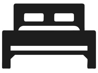 Basit, minimalist siyah beyaz yatak ikonu tasarımı. Bu düz tasarım sembolü otel ve iç tasarım projeleri için idealdir. Bu vektör illüstrasyonunu konaklama, yatak odası kavramlarını ya da dinlenme ve uyumayla ilgili hizmetleri temsil etmek için kullanın. Mükemmel.