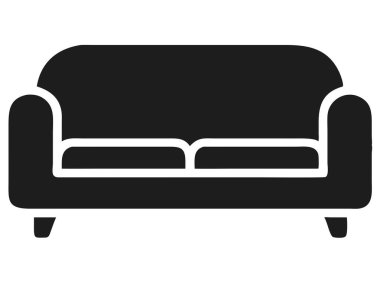 Gösterişli bir siyah-beyaz vektör çizimi, mobilya tasarımı kavramları için ideal minimalist bir kanepeyi tasvir eder. Bu simge, rahat yastıkları ve kollukları olan iki koltuklu bir kanepenin temiz ana hatlarını içeriyor. Ev dekorasyonunu göstermek için mükemmel.