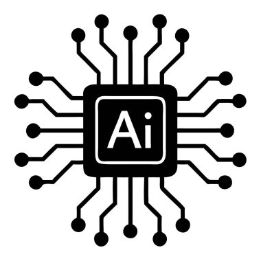 Modern grafik, bilgisayarın geleceğini gösteren bir yapay zeka devre kartı tasvir ediyor. Bu yenilik yapay zeka teknolojisini veri işlemek için bir işlemci ve çip ile görselleştirir. Makine öğrenme ve veri biliminde dijital tasarım için ideal,