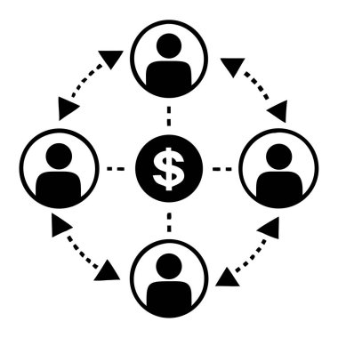 Bu çarpıcı vektör illüstrasyonuyla finansal işbirliğini gözünde canlandır. Siyah ve beyaz bir diyagram takım çalışması, yatırım ve ekonomik değişimi temsil etmek için birbirine bağlı çemberler kullanır. İş stratejisi, mali raporlar, mar için ideal