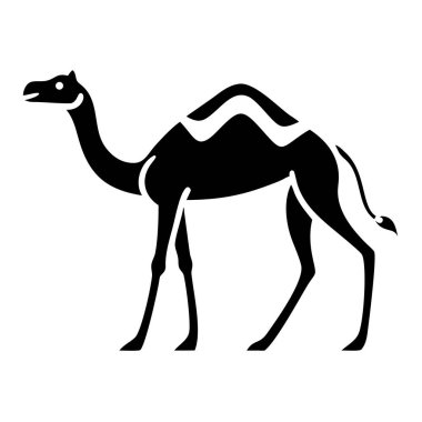 Basit, minimalist bir silüet tasviri, temiz beyaz bir arkaplana karşı duran yalnız bir deveyi tasvir eder. Bu vektör grafiği siyah ve beyaz çarpıcı bir tasarım içerir, logo, simge ya da klipart ögesi olarak kullanmak için mükemmeldir. r projeleri için ideal