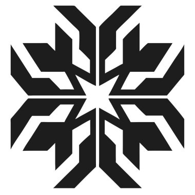 Çarpıcı bir geometrik yıldız patlaması tasarımı koyu siyah ve beyaz soyut bir kompozisyona sahiptir. Bu vektör illüstrasyonu modern açısal şekillerde simetri gösteriyor, grafik tasarım ihtiyaçları için mükemmel. Bu deseni bir logo, simge için şablon olarak kullan, 