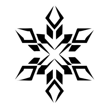 Ayrıntılı bir siyah beyaz kar tanesi taşıyıcısı kış tatili tasarımları için mükemmeldir. Bu zarif, minimalist illüstrasyon, Noel süslemeleri, grafik unsurları veya logo kullanımı için ideal eşsiz bir geometrik desen içerir. Festival projenizi geliştirin