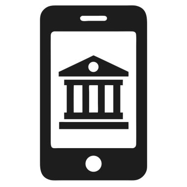 Şık bir mobil bankacılık ikonu, mobil ödeme işlemlerini göstermek için ideal çevrimiçi finans hizmetlerini temsil etmektedir. Bu vektör illüstrasyonunda, finans, teknoloji ve dijital bankacılık projelerinde kullanmak için mükemmel bir bankacılık uygulaması sergilenmektedir. Bu bir versa.