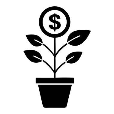 Büyüyen bir bitkinin üzerinde filizlenen bir dolar işaretinin çarpıcı görüntüsüyle finansal büyümeyi gözünde canlandır. Bu iş ve finans odaklı illüstrasyon yatırım başarısı ve karı temsil ediyor. Finansal raporları ve banka kavramlarını resmetmek için mükemmel.,