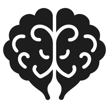Çarpıcı siyah beyaz bir siluet insan beynini tasvir eder, düşünce ve zekayı sembolize eder. Bu grafik vektörü bilişsel fonksiyonları, nörolojiyi ve tıbbi kavramları temsil etmek için idealdir. Eğitici materyaller için mükemmel.