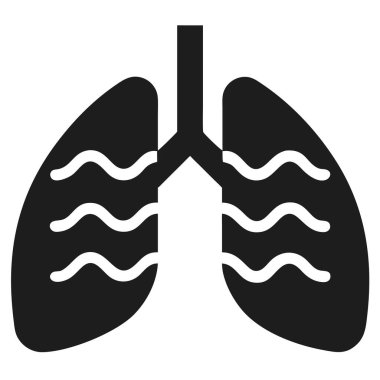 Basitleştirilmiş bir siyah-beyaz vektör çizimi insan akciğerlerini ve solunum sistemi anatomisini tasvir eder. Bu tıbbi ve sağlık odaklı grafik eğitim materyalleri, bilim şemaları ve sağlık uygulamaları için idealdir. Bu stilize edilmiş illu kullanın