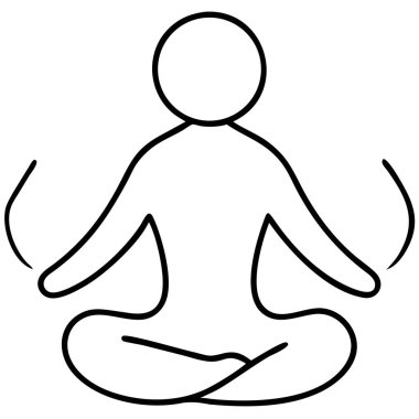 Bir minimalist siyah-beyaz çizgili sanat çizgisi. Huzurlu bir meditasyon pozu veren bir insan tasvir ediyor. Bu basit grafik farkındalığı, rahatlığı ve refahı teşvik ediyor. Ruh sağlığı kaynakları, yoga stüdyoları ya da sakinleştirmeyi destekleyen tasarımlar için ideal