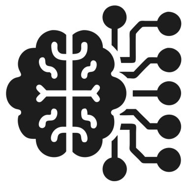 Bu ilgi çekici illüstrasyon, yapay zekanın güçlü konseptini görselleştiriyor. Teknolojik devrelerle bağlantılı bir beyin insan zekasının ve gelişmiş bilgisayarın birleşimini temsil eder. Yapay zeka ve makine öğrenimi projeleri için ideal