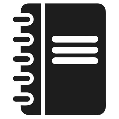 Basit, tek renkli bir illüstrasyonda eğitime ve iş amaçlarına uygun spiral bir defter sergilenir. Boş not defteri tasarımı, minimalist estetiğiyle, çalışmayı, yazmayı ve organizasyonu sembolize eder. Bu çok yönlü vektör grafiği, 