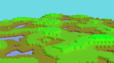 Prosedür arazisi kuşağı bataklığı. düşük poli 3d görüntüleyici