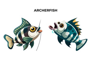 Detailed Archerfish Fish vector illustration.  clipart