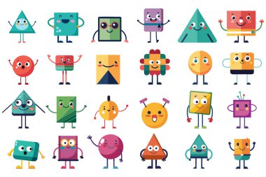 Oyuncu Geometrik Karakterler, vektör çizimleri