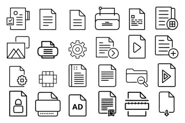 Bu modern, çok yönlü dosya tipi simgeleri kümesi Doc, pdf, jpg, png ve daha fazlası için UI tasarım ve belge yönetimi uygulamaları için ideal simgeleri içerir..