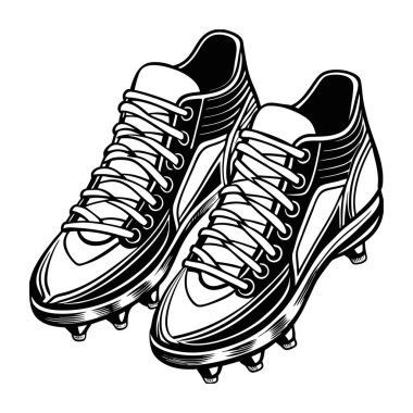 Kramponların ayrıntılı vektör silueti, şeffaf bir arkaplanda izole edilmiş. Spor malzemeleri tasarımları, ayakkabı ikonları ve atletik çizimler için ideal..