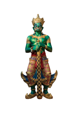 Ramayana heykeli beyaz arkaplanda izole edildi