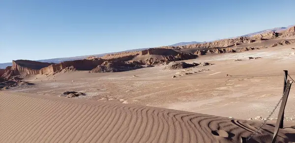 stock image The landscape is dominated by sand dunes, which can vary in size from small undulations to large formations that can reach tens of meters in height. These dunes are shaped.