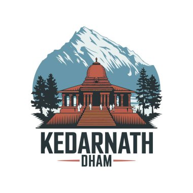 Kadarnath dham vector art illustration clipart