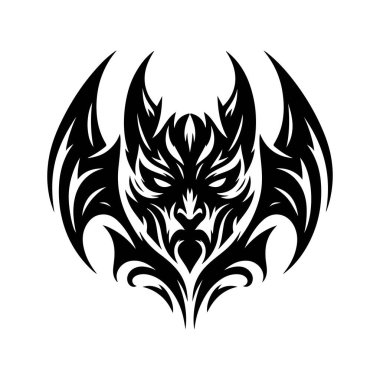 Bat tattoo silhouette vector art illustration clipart